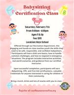 Babysitting Certification Class