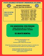 Holiday/Vacation Public Skate Schedule