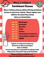 Mary's Culinary Enrichment Classes